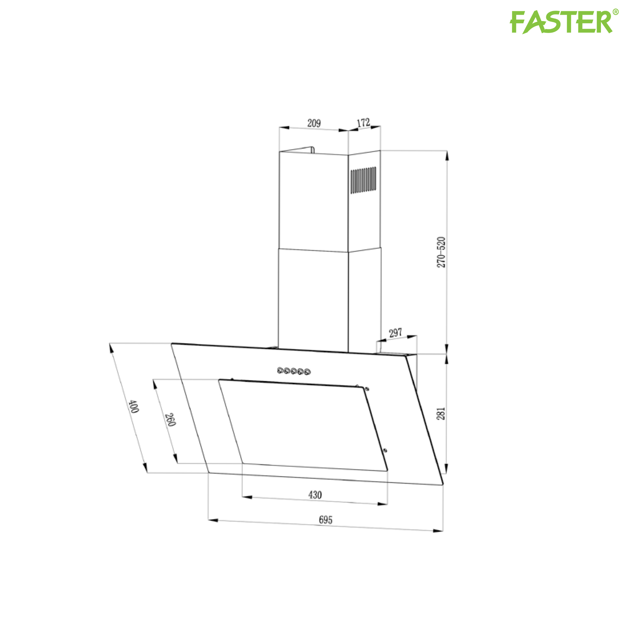 Máy Hút Mùi Faster FS 3608B 