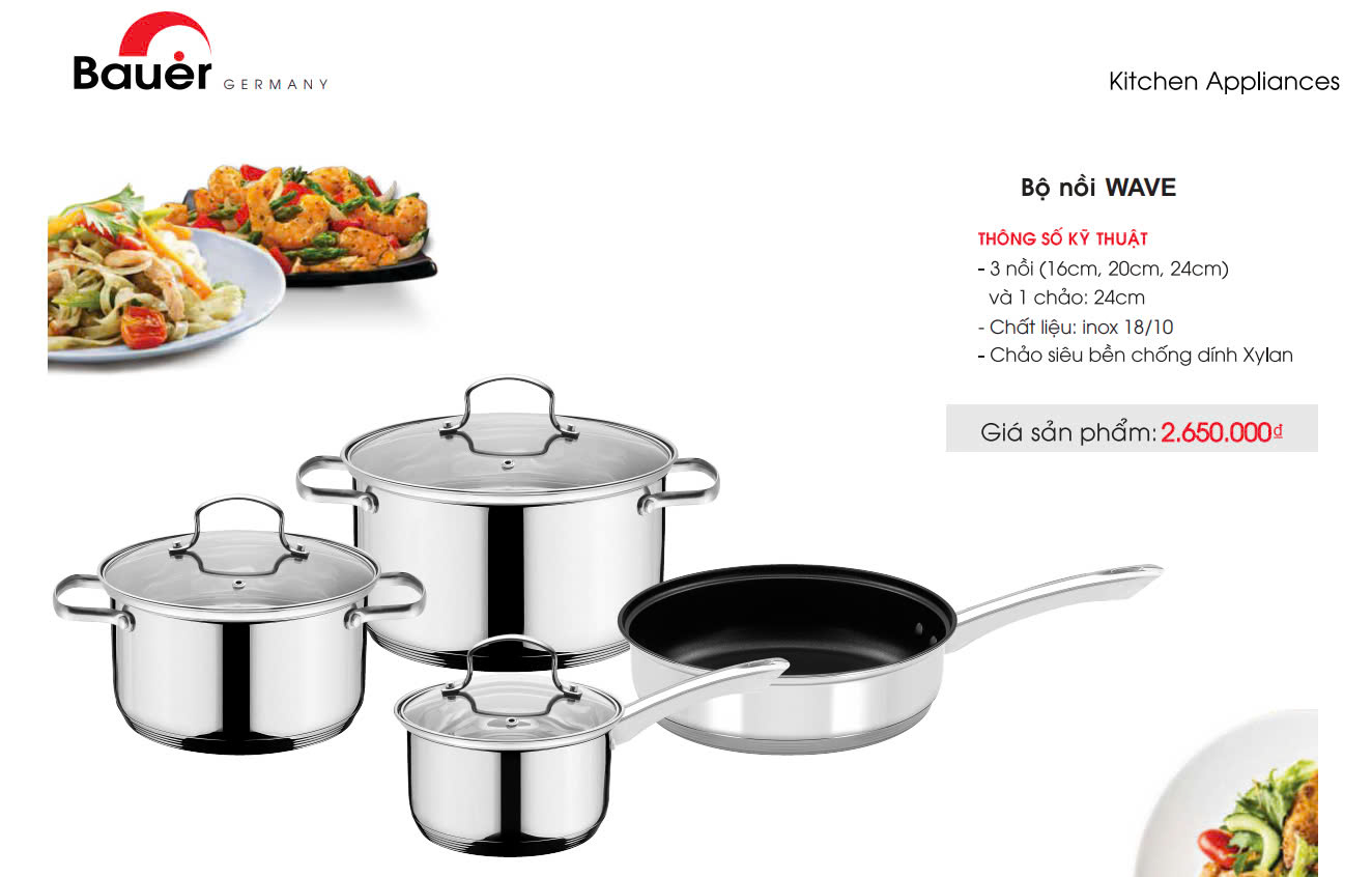 Bộ nồi Cao Cấp Bauer Wave 