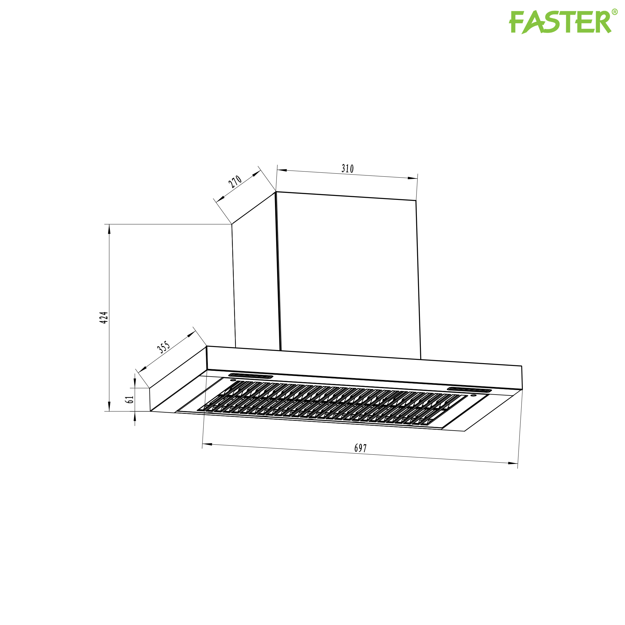 Máy Hút Mùi Faster FS 35TG Autoclean