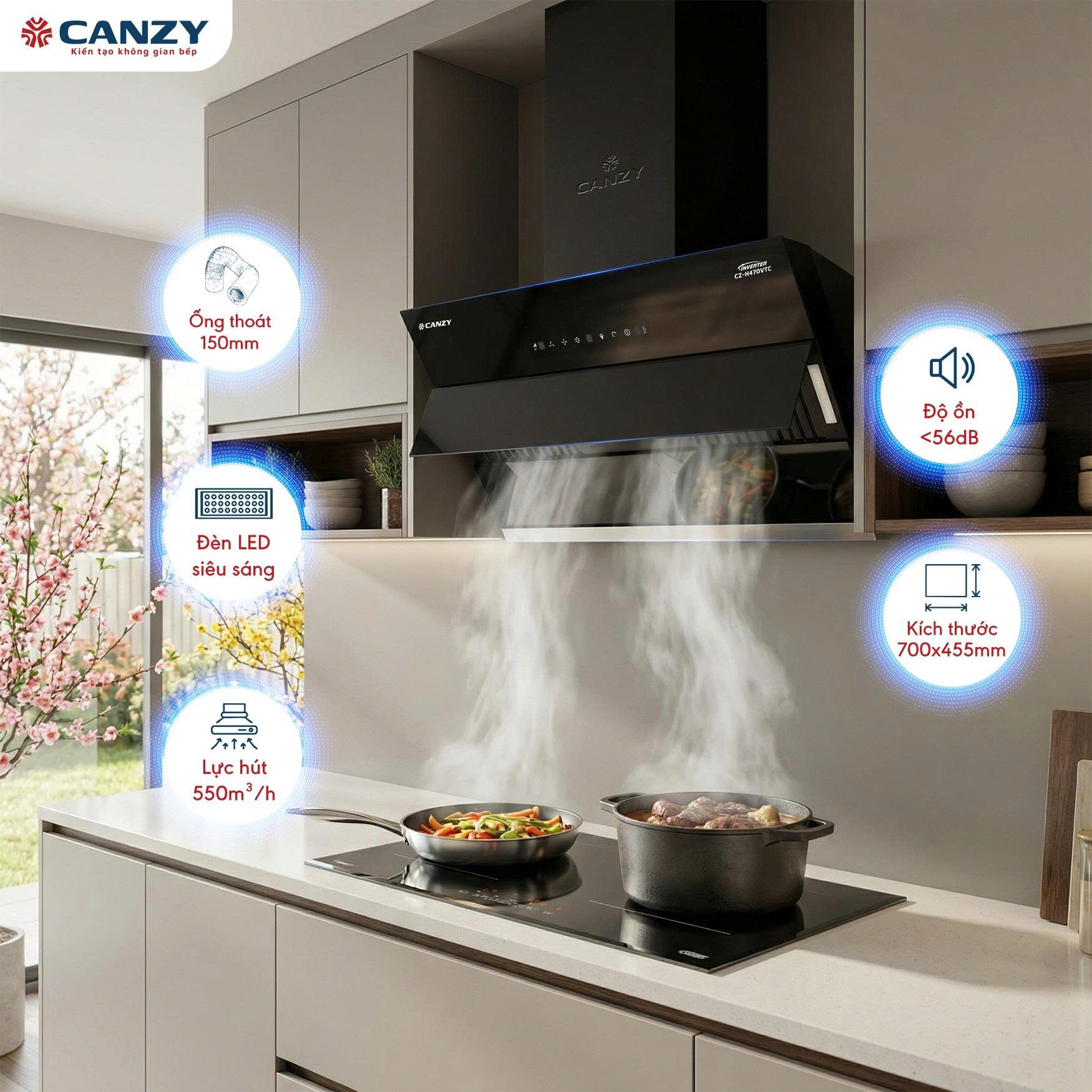 Máy Hút Mùi Canzy H470VTC